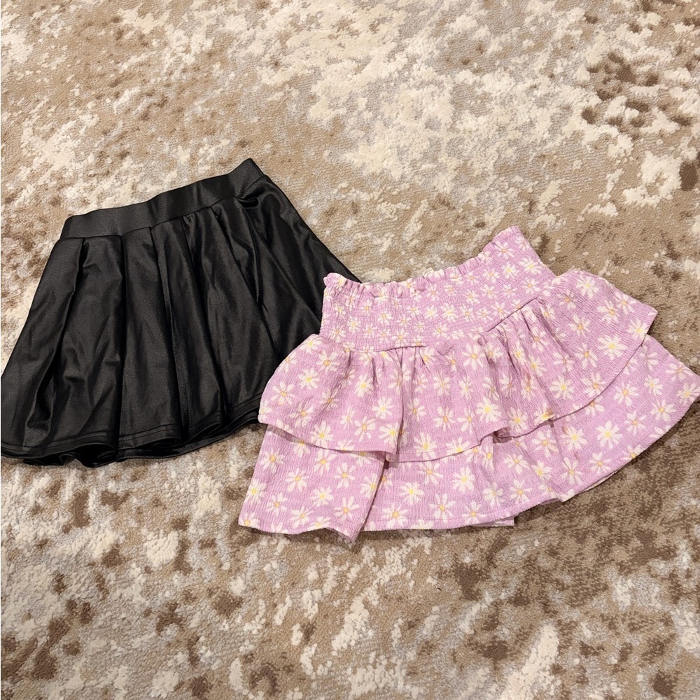 Jessica Simpson Black and Pink Floral Skirt Duo